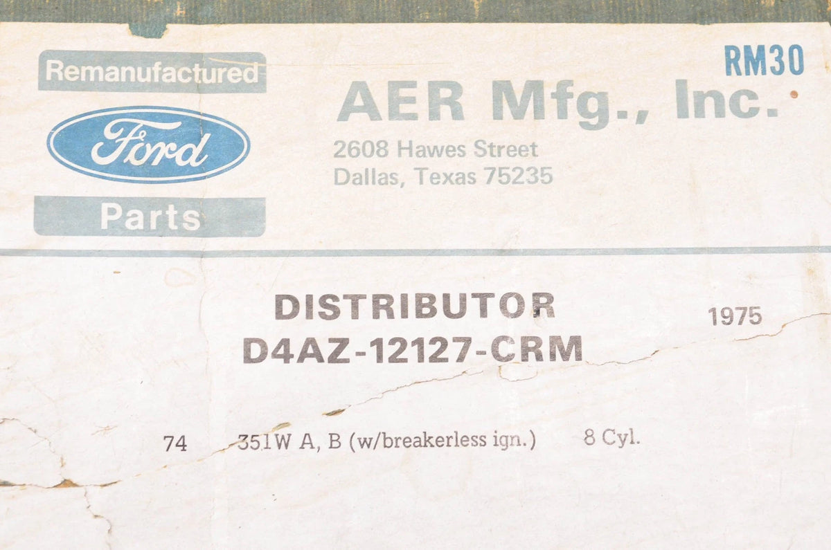 Remanufactured Distributor for Ford (D4AZ-12127-CRM)