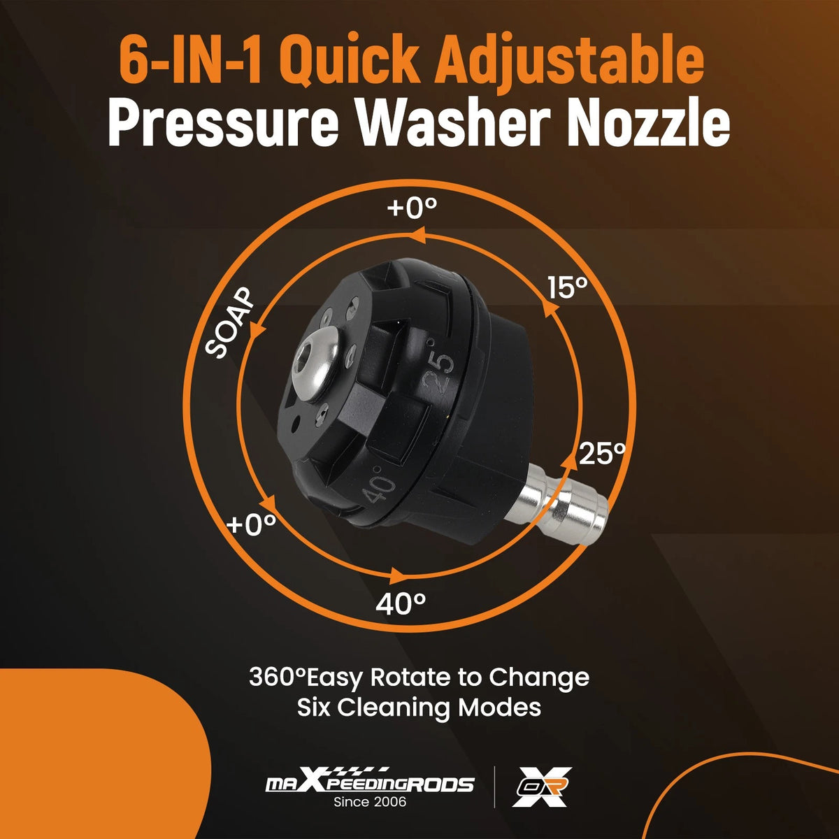 1/4" Quick Connect Pressure Washer Nozzle for Universal Use (4500 PSI)