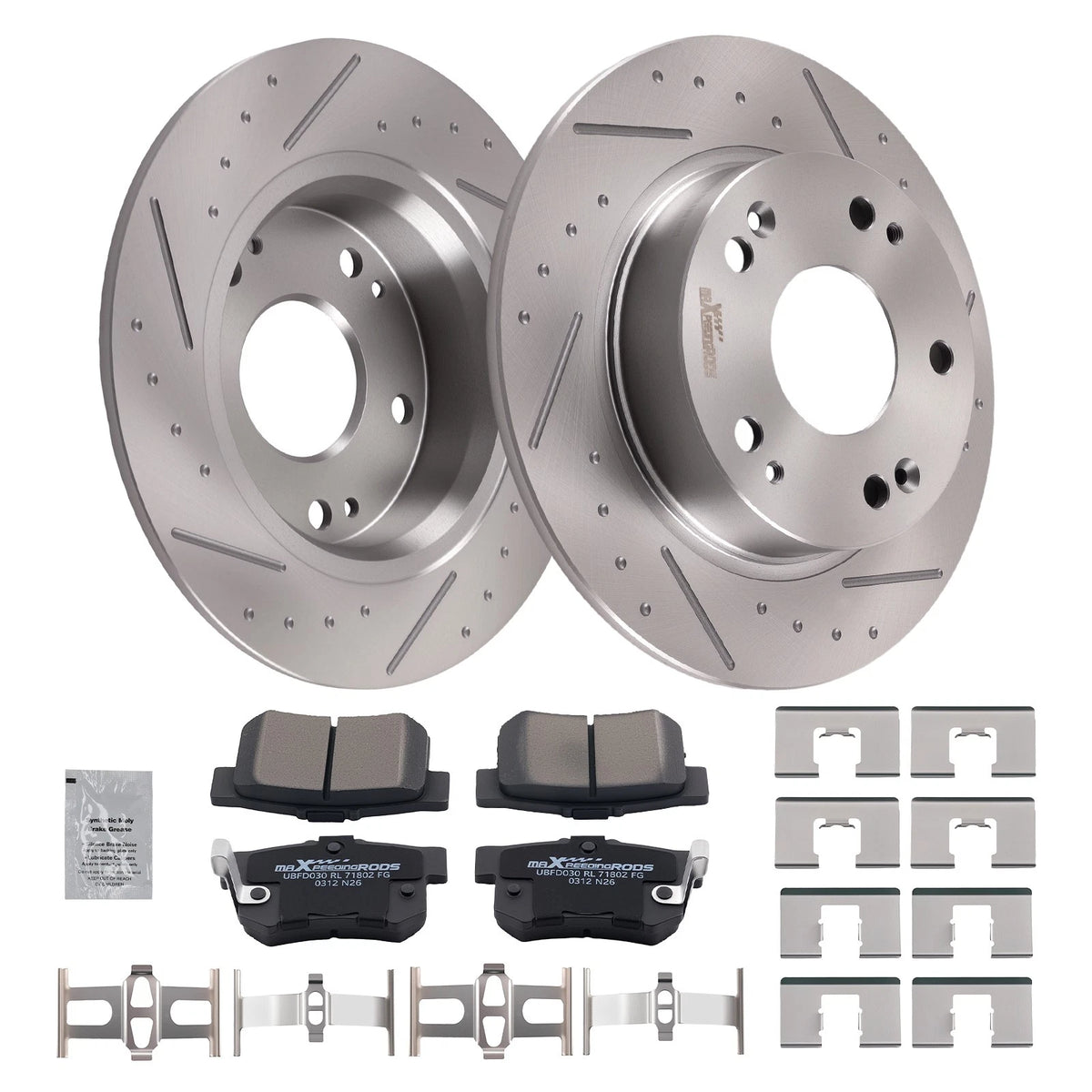 Rear Solid Brake Rotors & Ceramic Pads for Honda Accord (2003–2007)