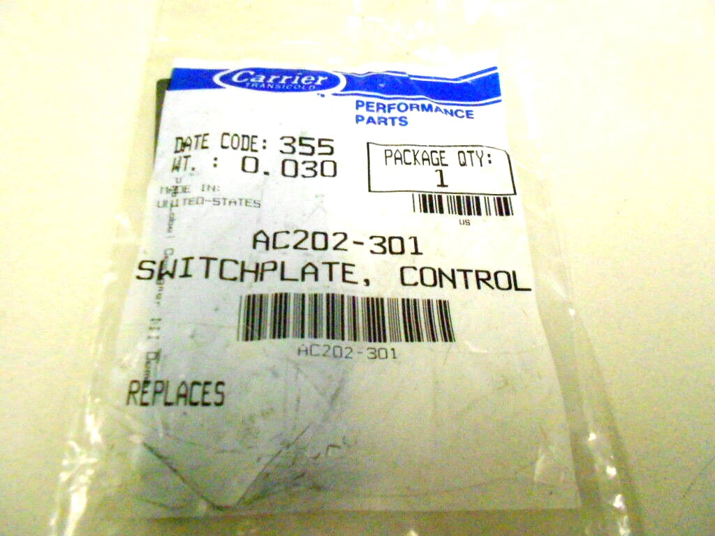 A/C Control Switchplate for Carrier Transicold AC202-301