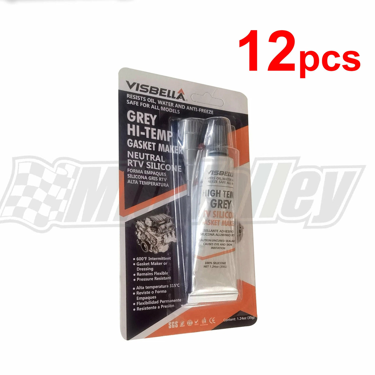 12pcs RTV Hi-Temp Gasket Silicone Maker (32g) - Oil, Water, Anti-Freeze Resistant