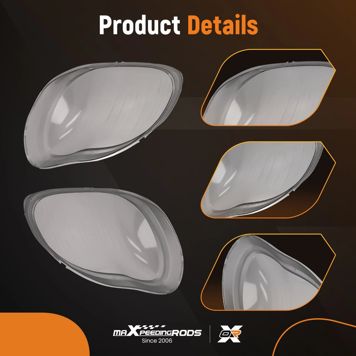 Clear Headlight Cover Set for Mercedes W220 S400 S500 S600 (2002–2006)