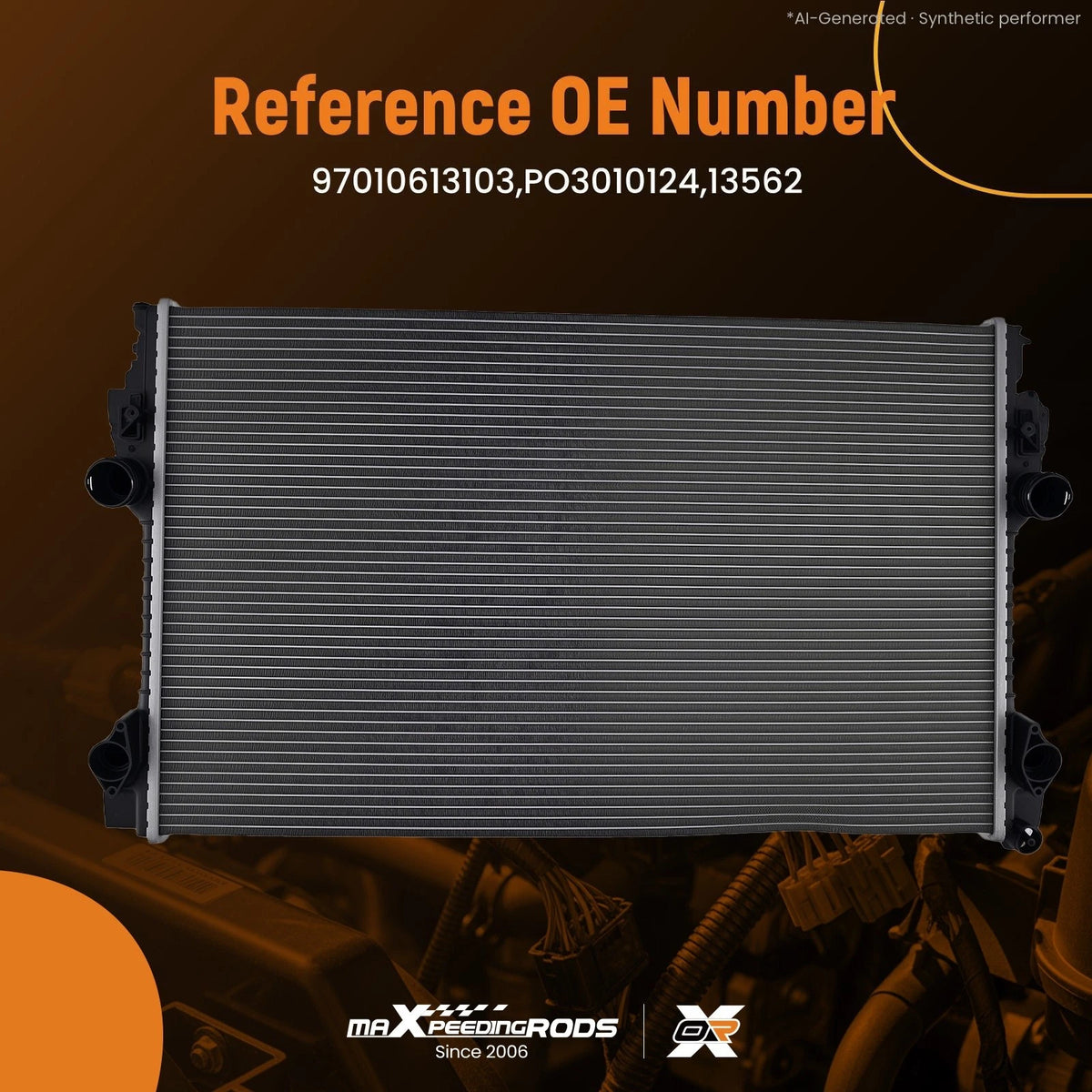Radiator Cross Flow for Porsche Panamera V6 3.6L (2011–2016) PO3010124