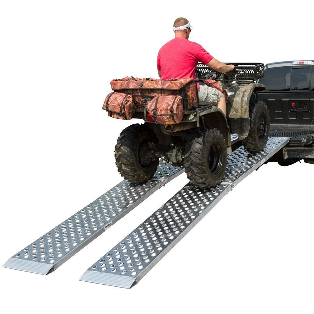 Extra Wide Aluminum Loading Ramps for ATV (2000 lb, 144x19", MF2-14419-EZ-ATV)