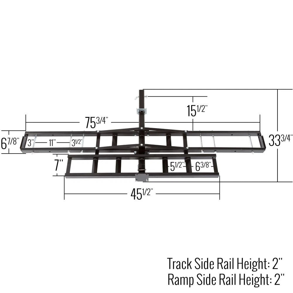 Folding Steel Hitch Carrier for Dirt Bikes (Black Widow MCC-500-F)