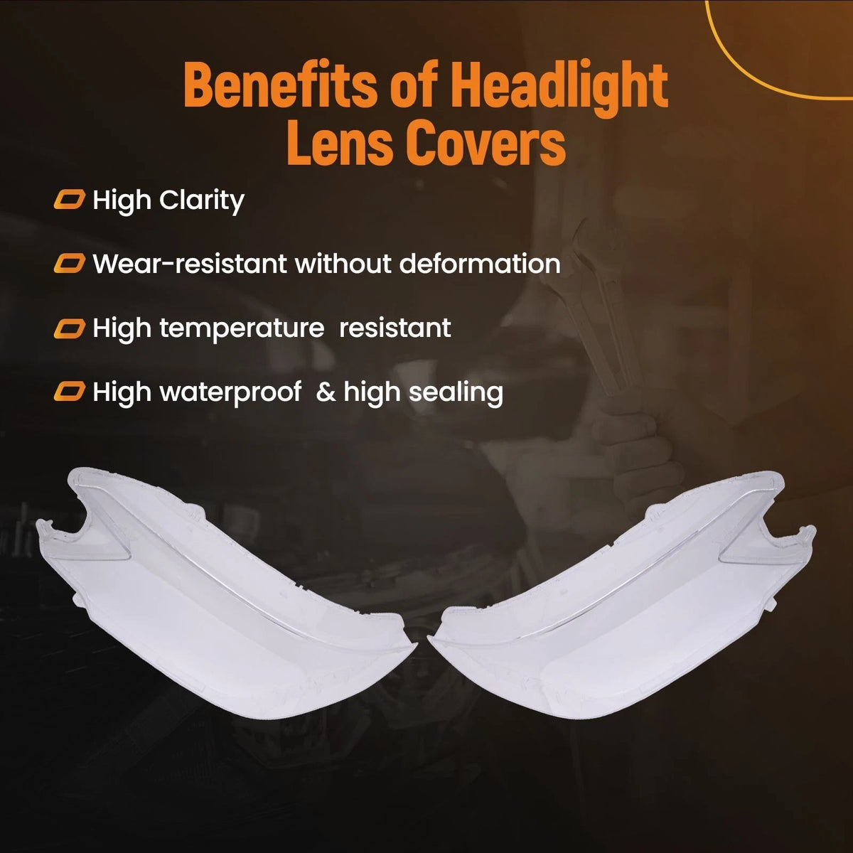Headlight Cover Lens Replacement for Honda CR-V (2012–2014) L+R Pair