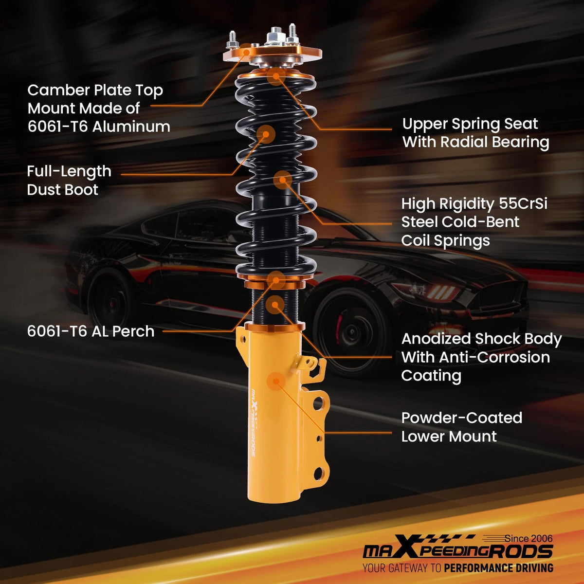 Coilover Kit for Toyota Celica FWD (1990–1993) Adj. Height Shock Struts