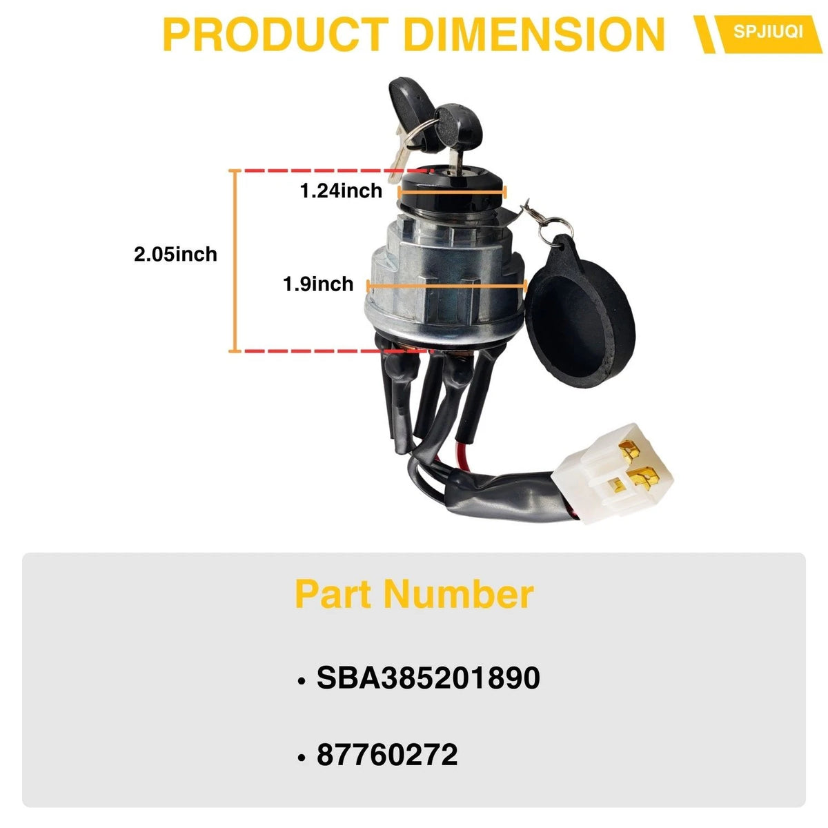 4-Pin Ignition Key Switch SBA385201890 for New Holland CM222 CM224 CM272 CM274