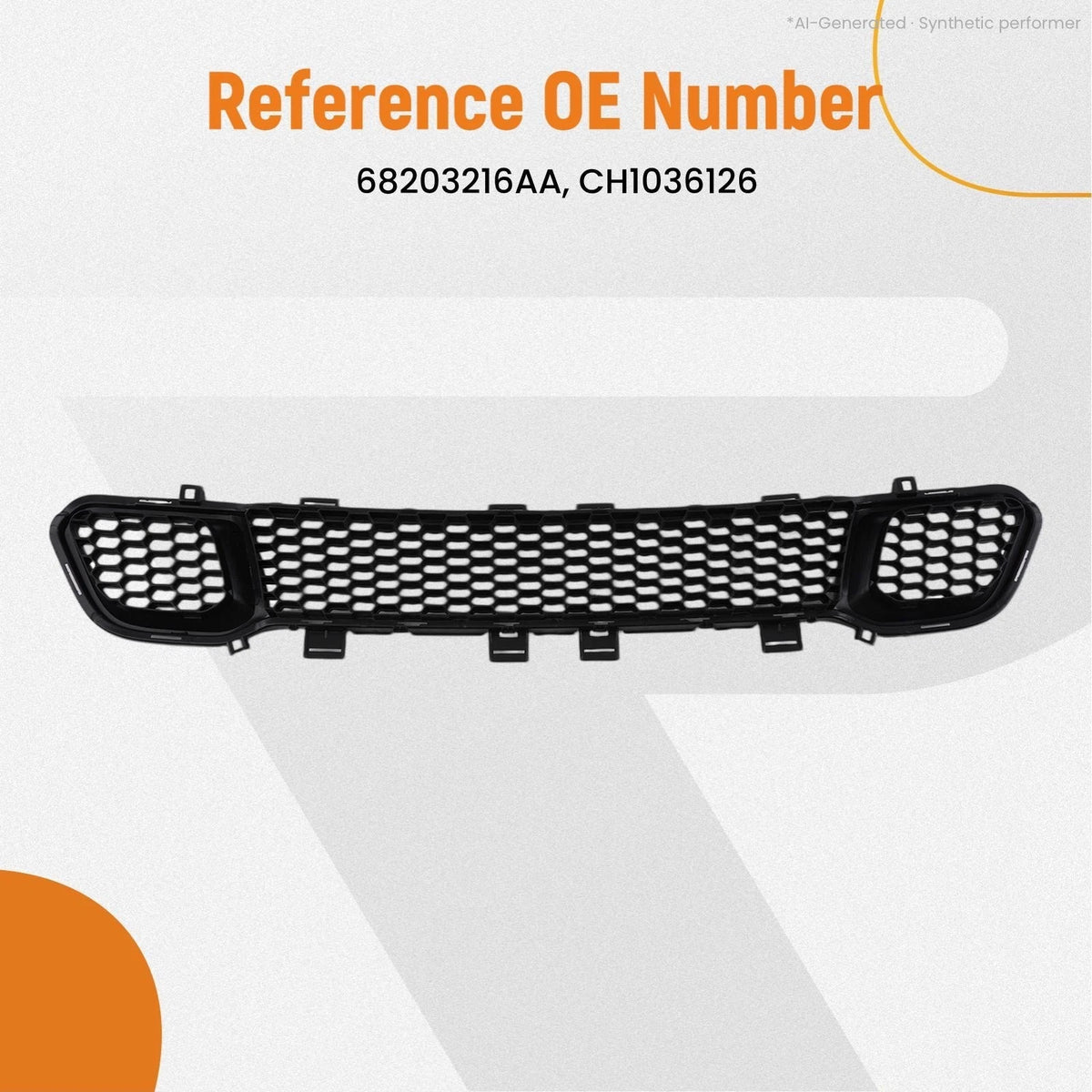 Front Lower Grille for Jeep Cherokee (2014–2018) Plastic Black 68203216AA