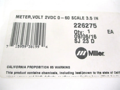 Voltmeter 2VDC 0-60 for Miller Electric (250320LE-LE8/KFM)