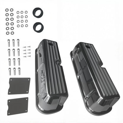 Tall Polished Aluminum Valve Covers for Ford Small Block 289 302 351W (1962–1985)