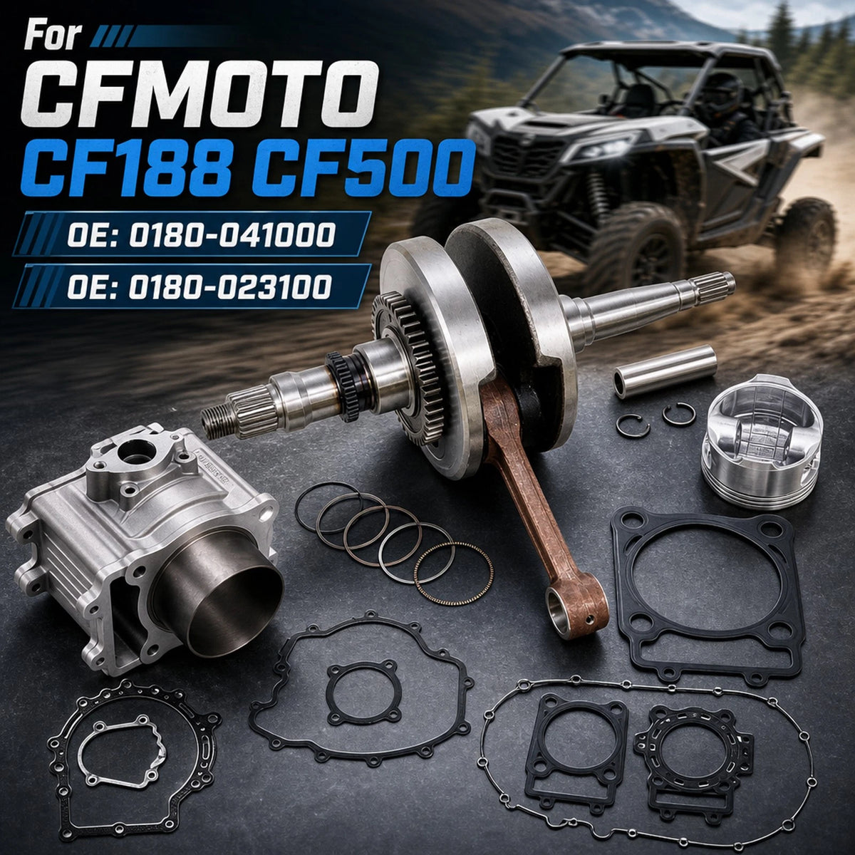 Crankshaft Piston Gasket Kit for CFMOTO 500cc CF188 CF500 (2018–2023)