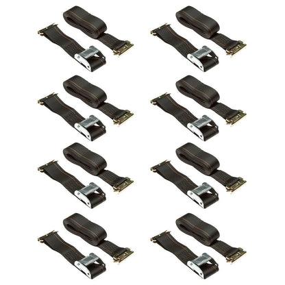 Set of 8 Cam Buckle Straps 2" x 12' with E-Fittings