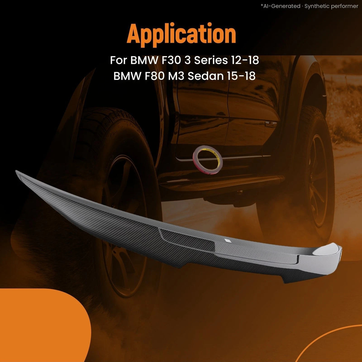 Carbon Fiber Rear Trunk Spoiler Wing for BMW F80 M3 Sedan (2015–2018)