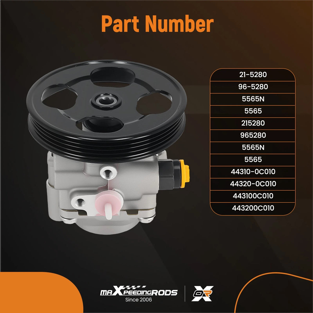 Power Steering Pump w/Pulley for Toyota Tundra (2000–2006) 443100C010