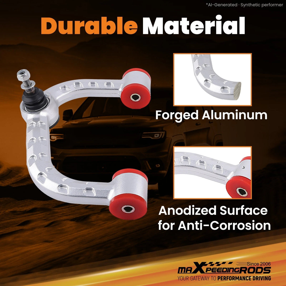Set of 2 Forged Aluminum 2-4" Lift Upper Control Arms for Ford F-150 (2004–2024)
