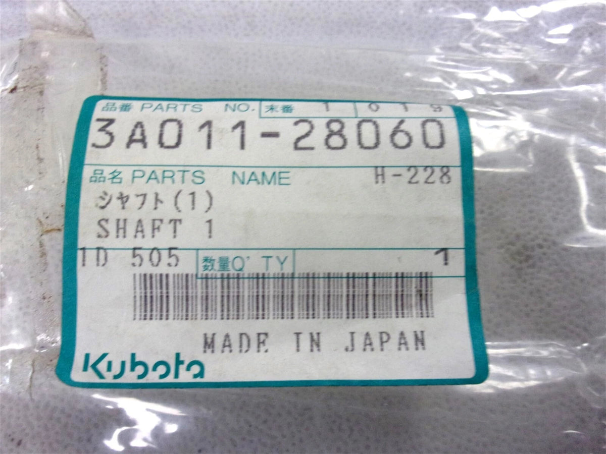 Shaft for Kubota M4700, M4700DT, M5400, M5400DT (OEM 3A011-28060, 3A011-28062)