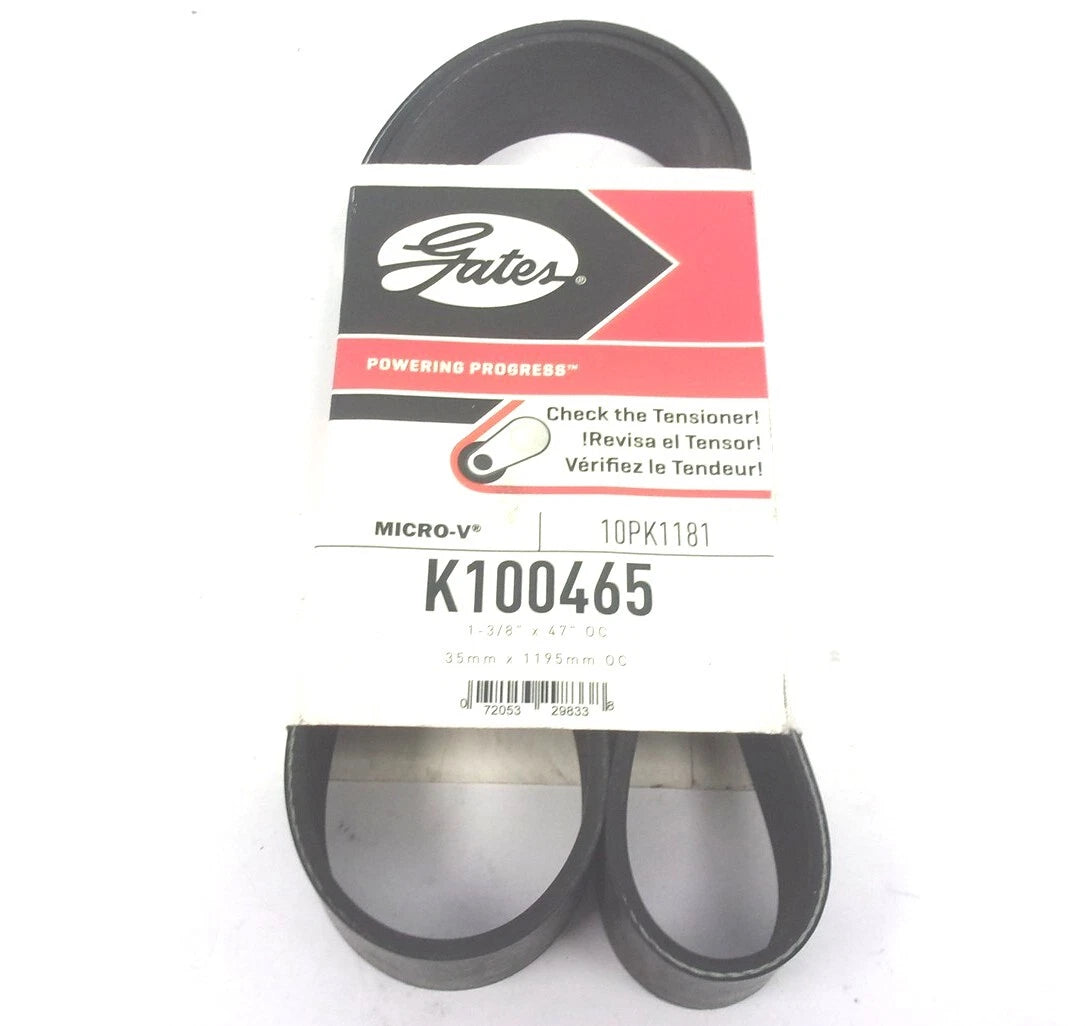 Gates Serpentine Micro-V Belt 10PK1181 for K100465 (47" x 1-3/8")