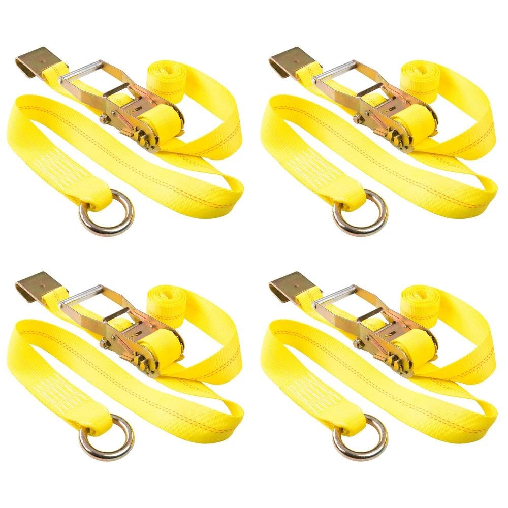 Set of 4 2" x 10' Side Mount Wheel Nets with Round Ring & Flat Hook Ends