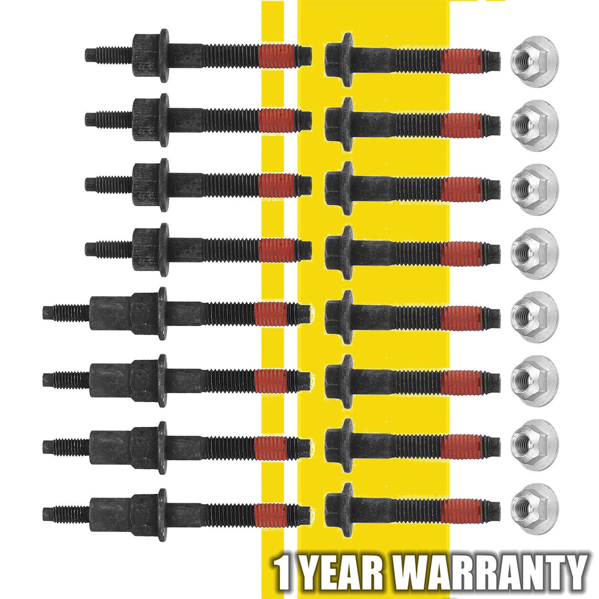 Exhaust Manifold Stud Bolt Nut Kit for Dodge Chrysler Aspen Jeep Grand Cherokee (2007–2010)