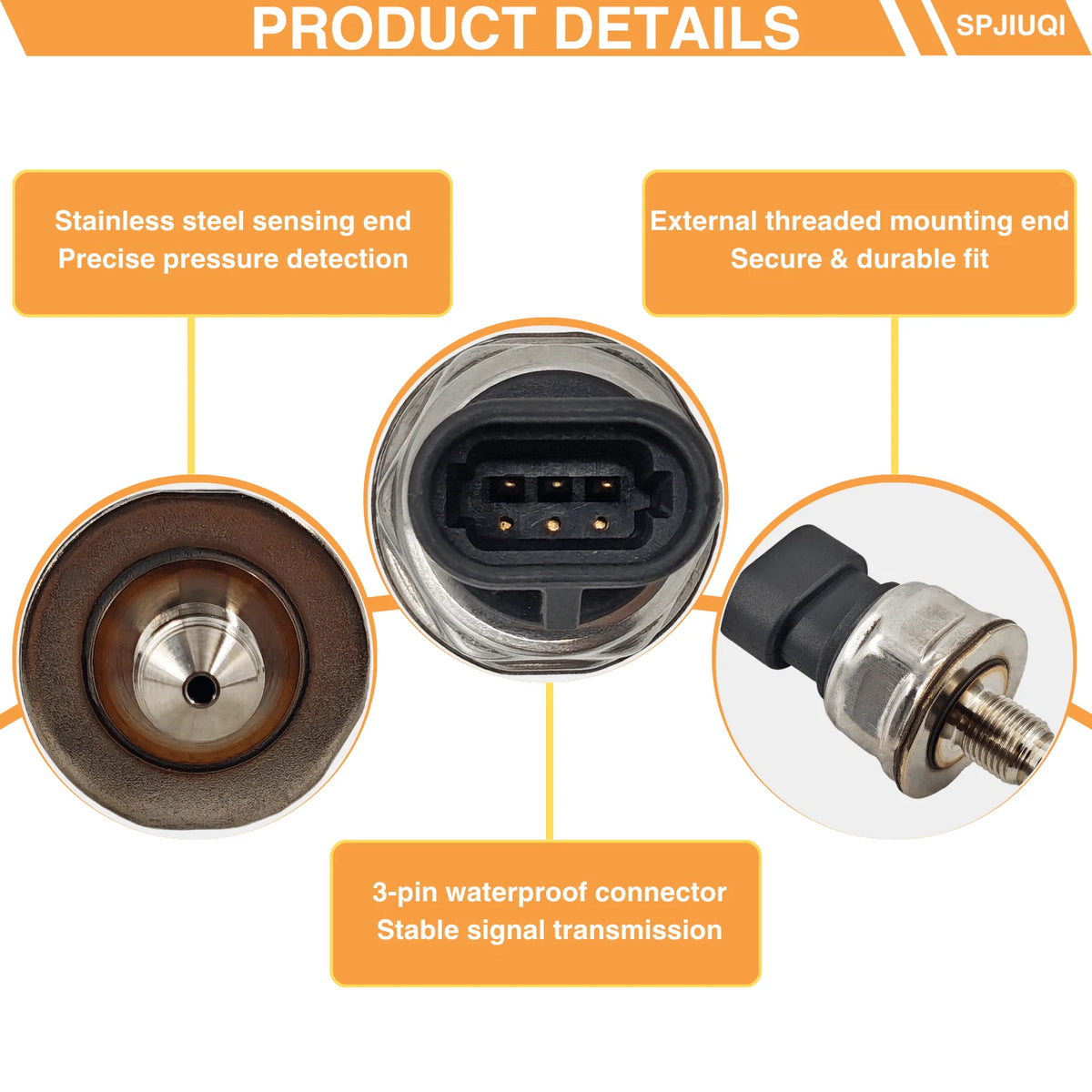 Fuel Rail Pressure Sensor for GMC Buick Chevrolet Regal Equinox (2000–2023) 12635273 5PP11-4