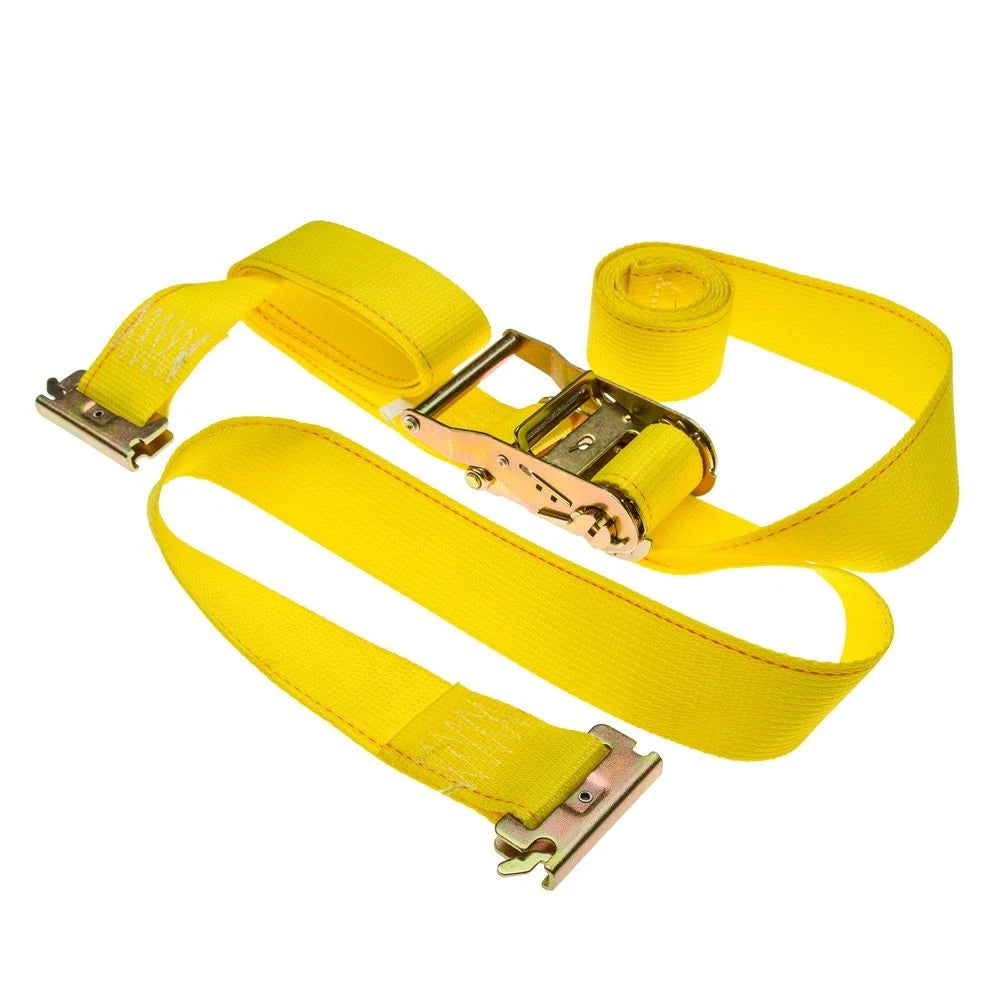 2-Pack Ratchet Straps 2" x 12' with E-Fittings for Universal Use