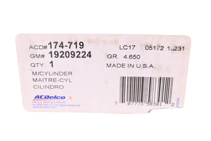 Brake Master Cylinder Assembly Kit for ACDelco 174-719, 19209224 (NOS)
