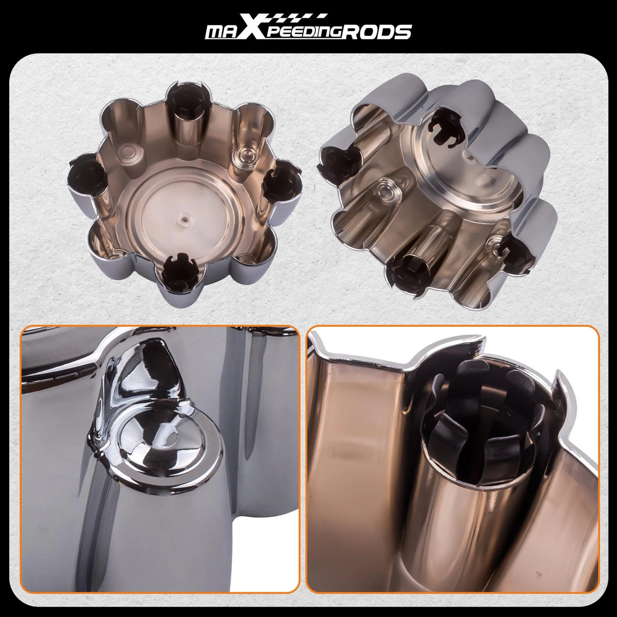 Set of 4 Chrome Center Caps for Ford Excursion F250 F350 (2000–2005) C3338
