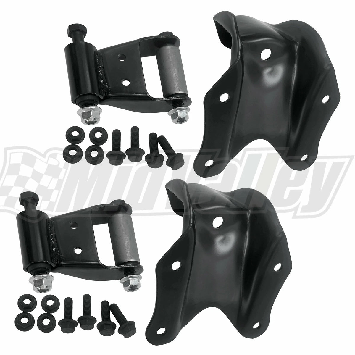Set of 2 Rear Leaf Spring Shackle Bracket Repair Kit for E150 F150 (1986–2007)