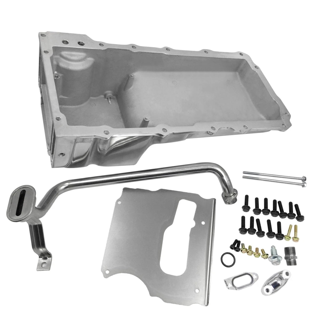 Polished LS Swap Retrofit Oil Sump Conversion Kit for A-Body Chevelle (1964–1972)