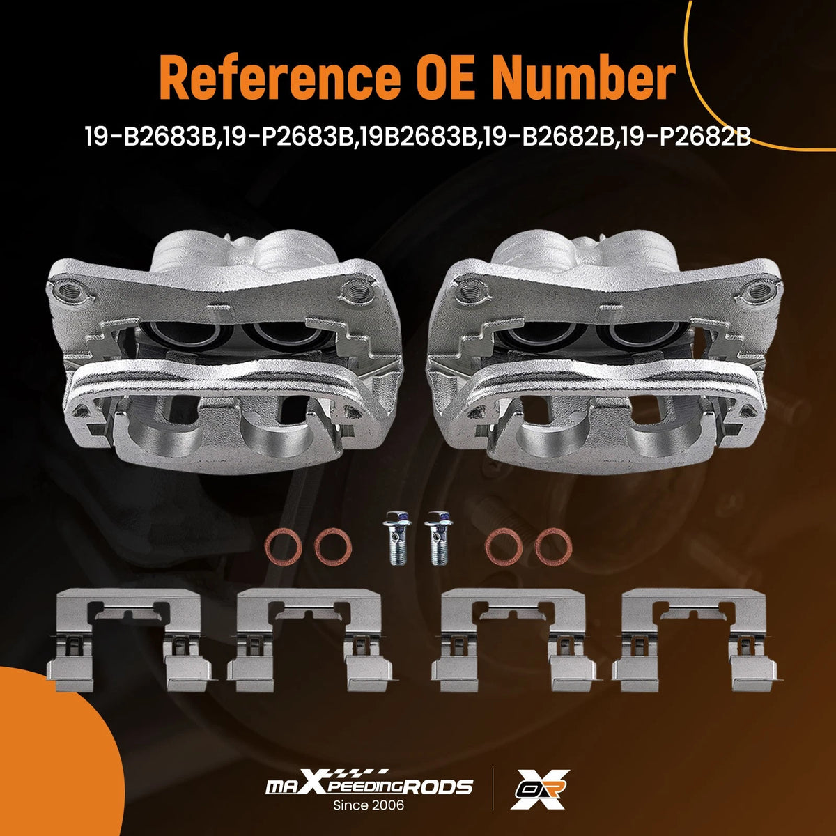 Front Disc Brake Calipers w/Bracket for Subaru Forester/Outback/Impreza (2010–2019) 19B2683B