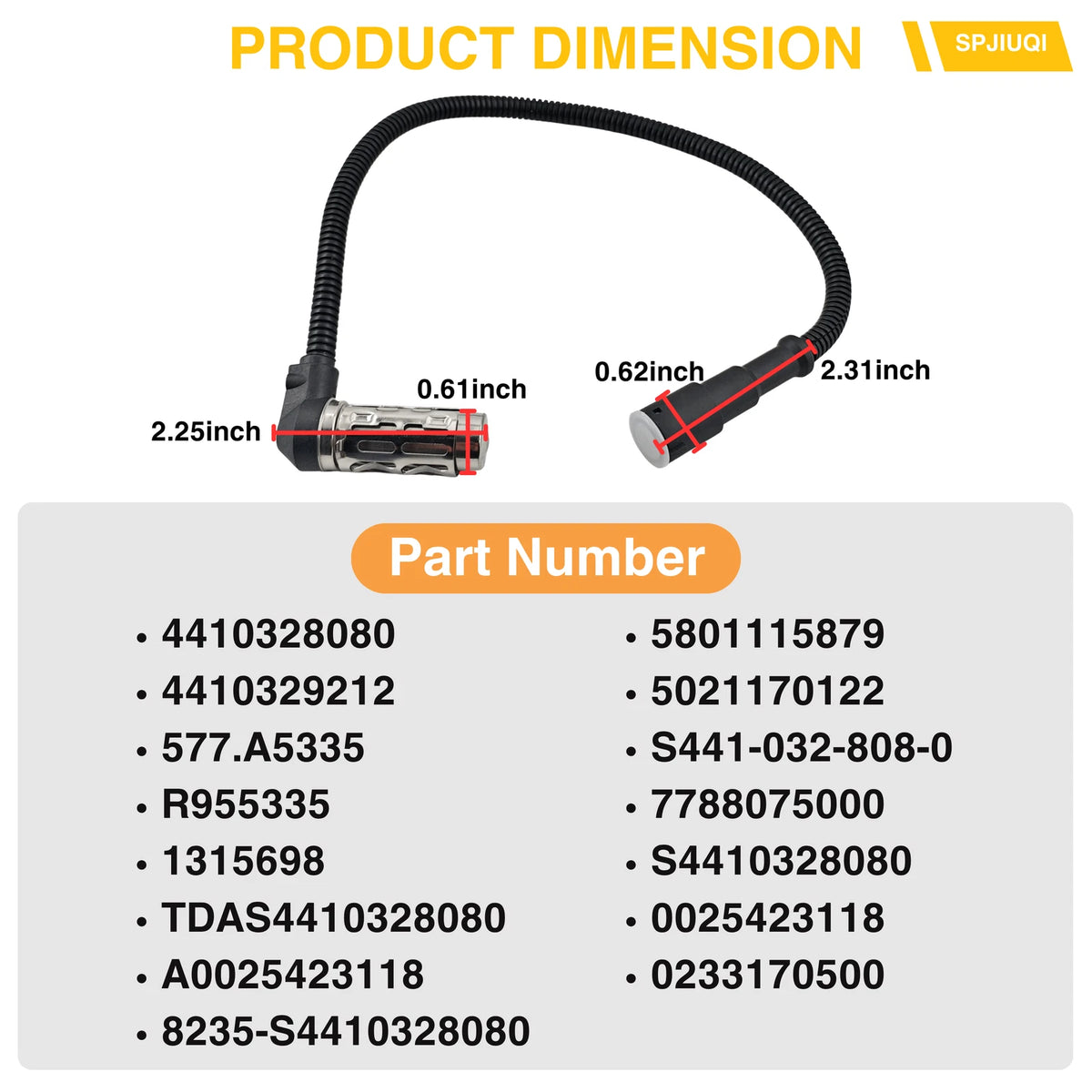 ABS Speed Sensor for (R955335, 4410328080, 4410329212)