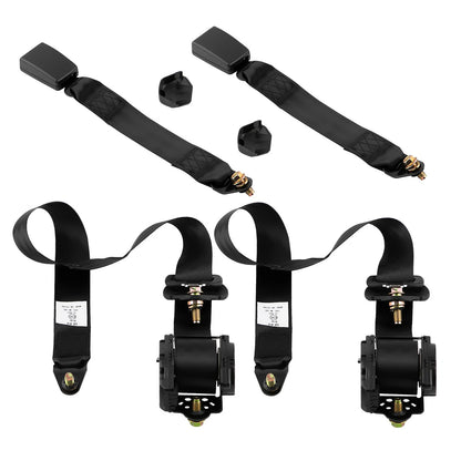 Set of 2 Adjustable 3 Point Retractable Safety Belts for Car Bus Trucks