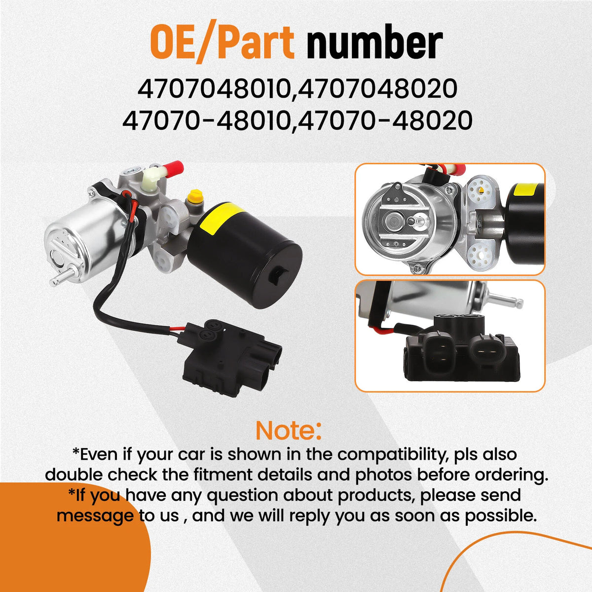 ABS Brake Booster Pump Assembly for Toyota Highlander, Lexus RX450h (2001–2023) 47070-48020