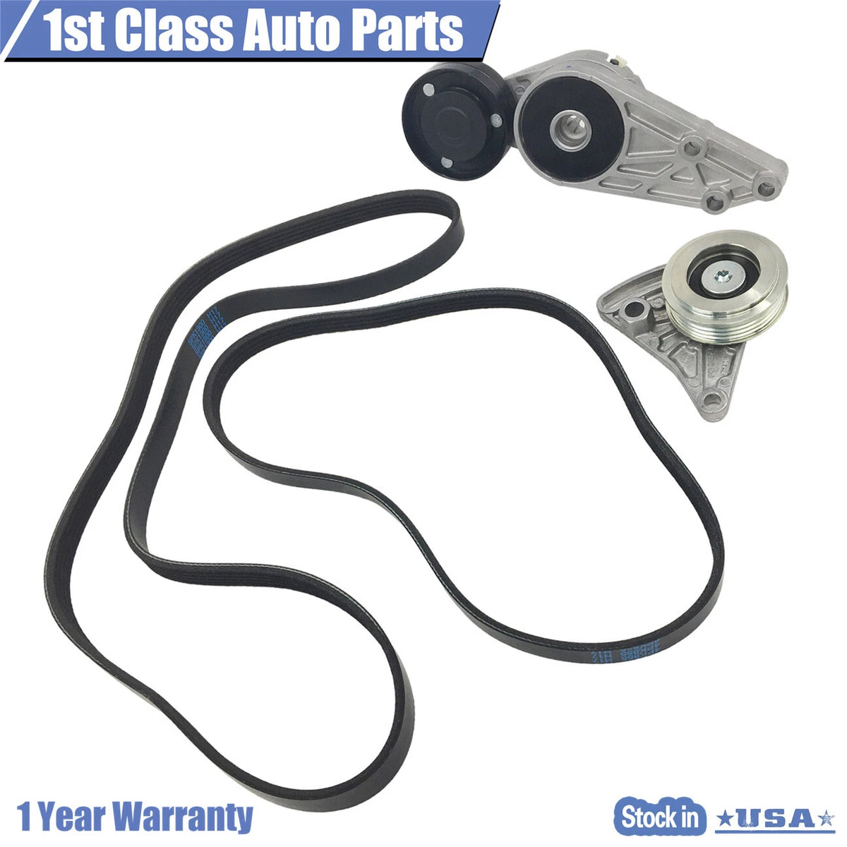 2X Serpentine Belt & Tensioner Assembly Kit for VW Passat (1997–2001) Audi A4