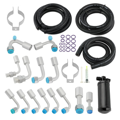 A/C Hose Kit for Universal 134a (R-Ring & Fittings, Drier & Connector)