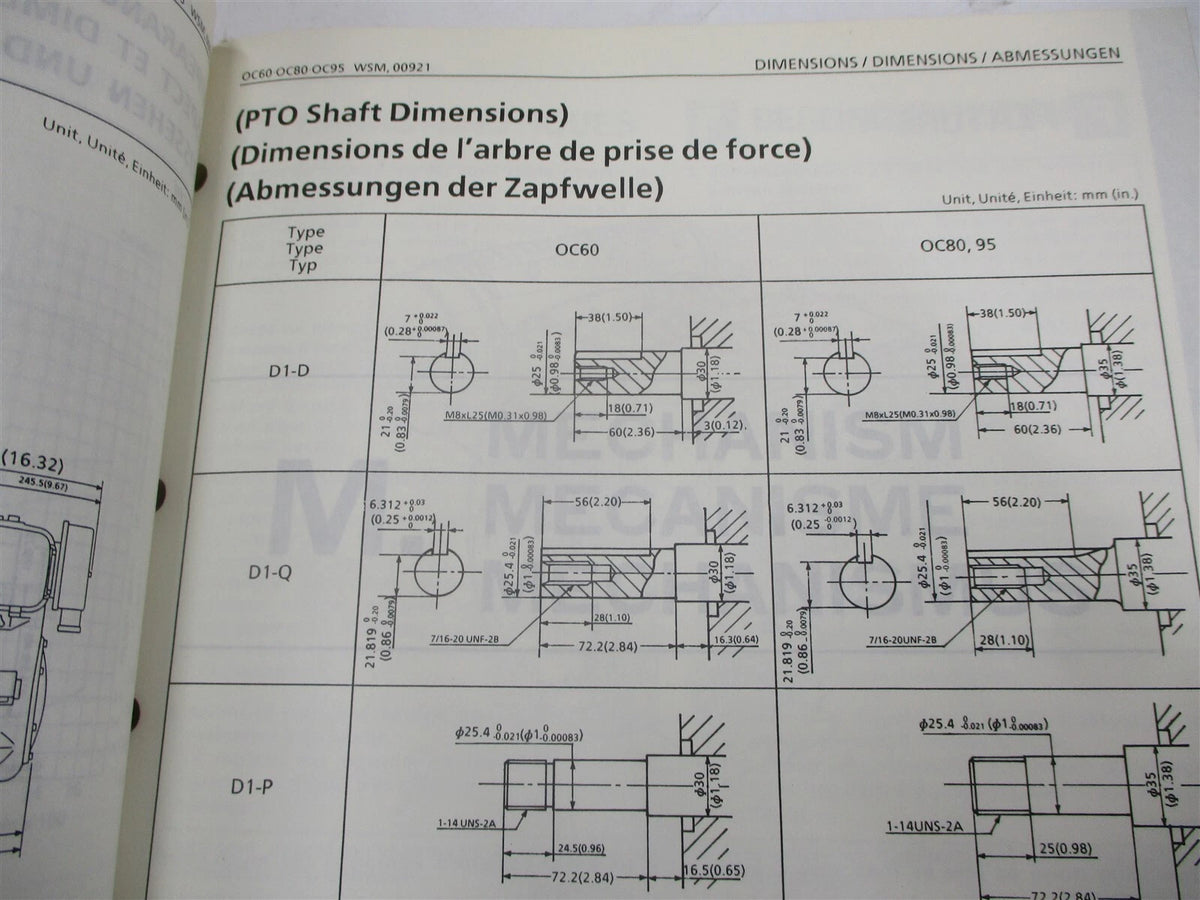 Genuine Kubota Workshop Manual for OC60/OC80/OC95 Engines (97897-00922)