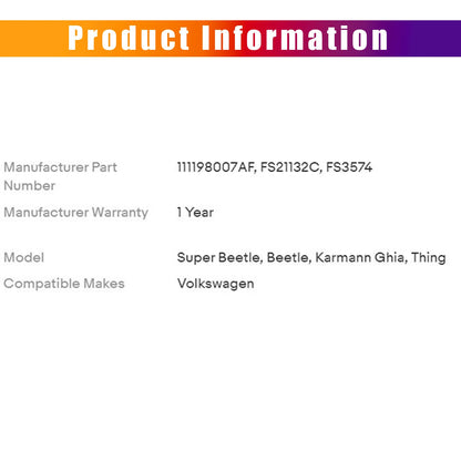 Complete Engine Gasket Set for Volkswagen Super Beetle (1968–1979)