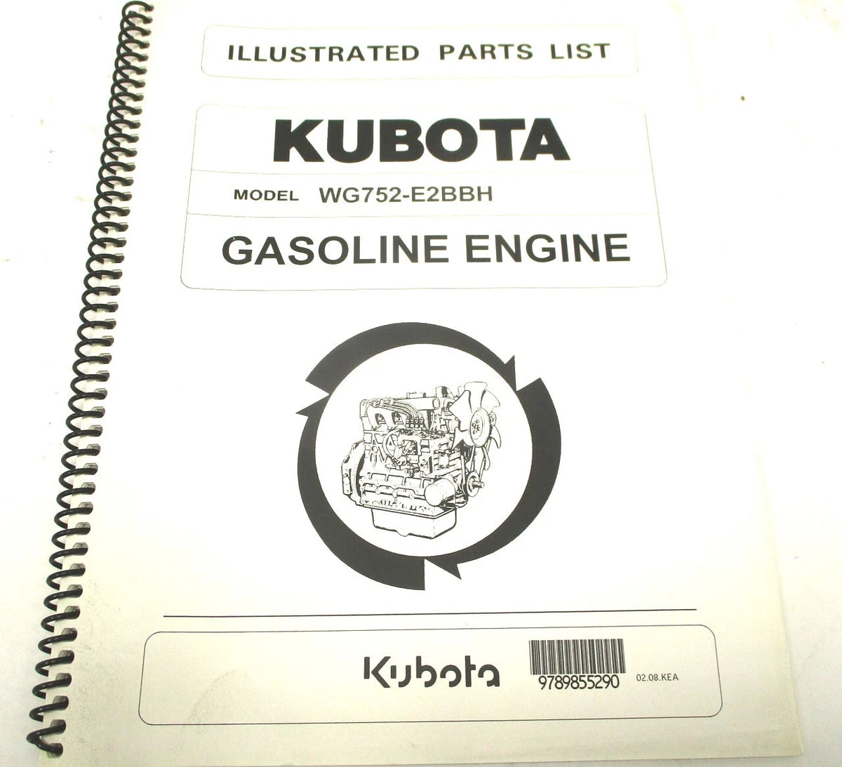 Illustrated Parts List Manual for Kubota WG752-E2BBH Engine (97898-55290)