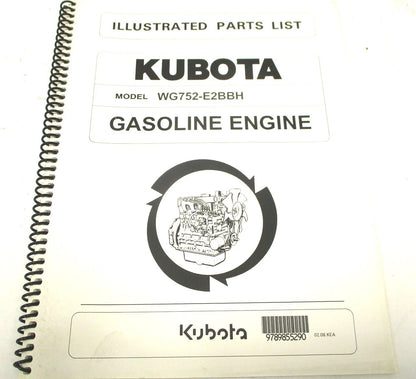 Illustrated Parts List Manual for Kubota WG752-E2BBH Engine (97898-55290)