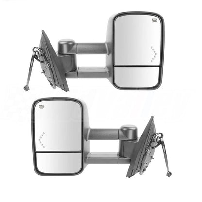 Pair of Mirrors for Chevrolet GMC (2007–2014) Power Heat LED Turn Signals