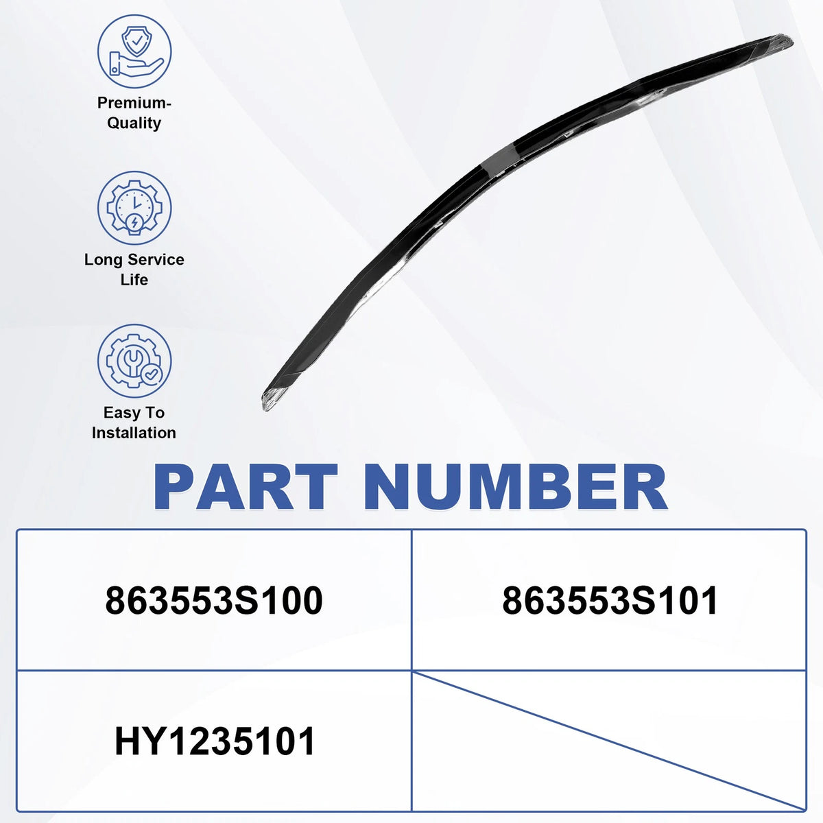 Front Bumper Grille Trim for Hyundai Sonata (2011–2013) HY1235101