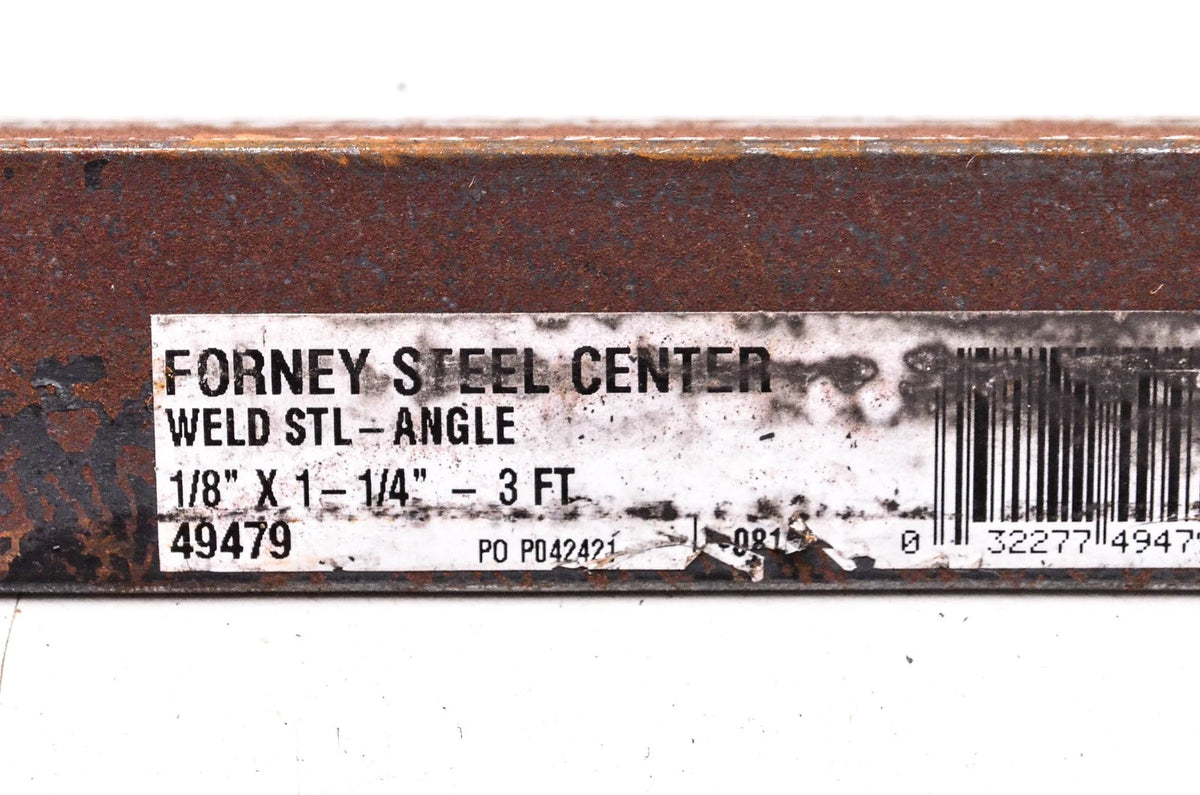 1 1/4" x 1 1/4" x 1/8" x 3' Mild Carbon Steel Alloy for Forney 49479