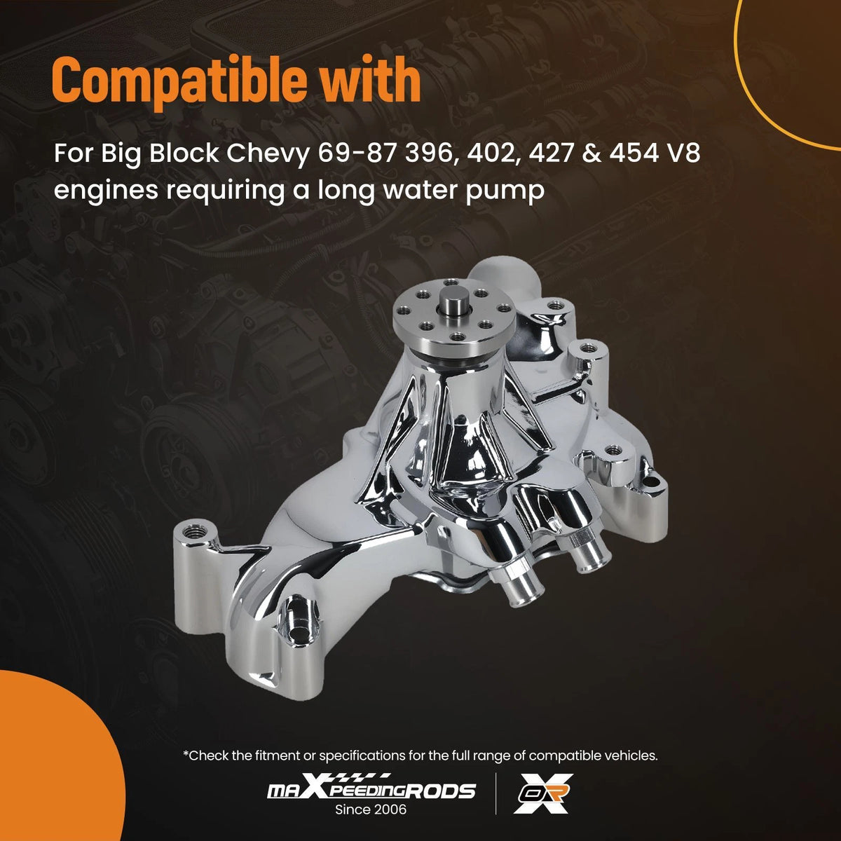 Long Water Pump for Chevy BBC 396 402 427 454 (1969–1987) Aluminum
