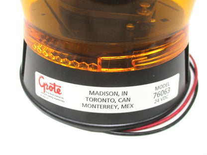Grote Flush Mount Rotating Beacon Yellow 24V for (76063)