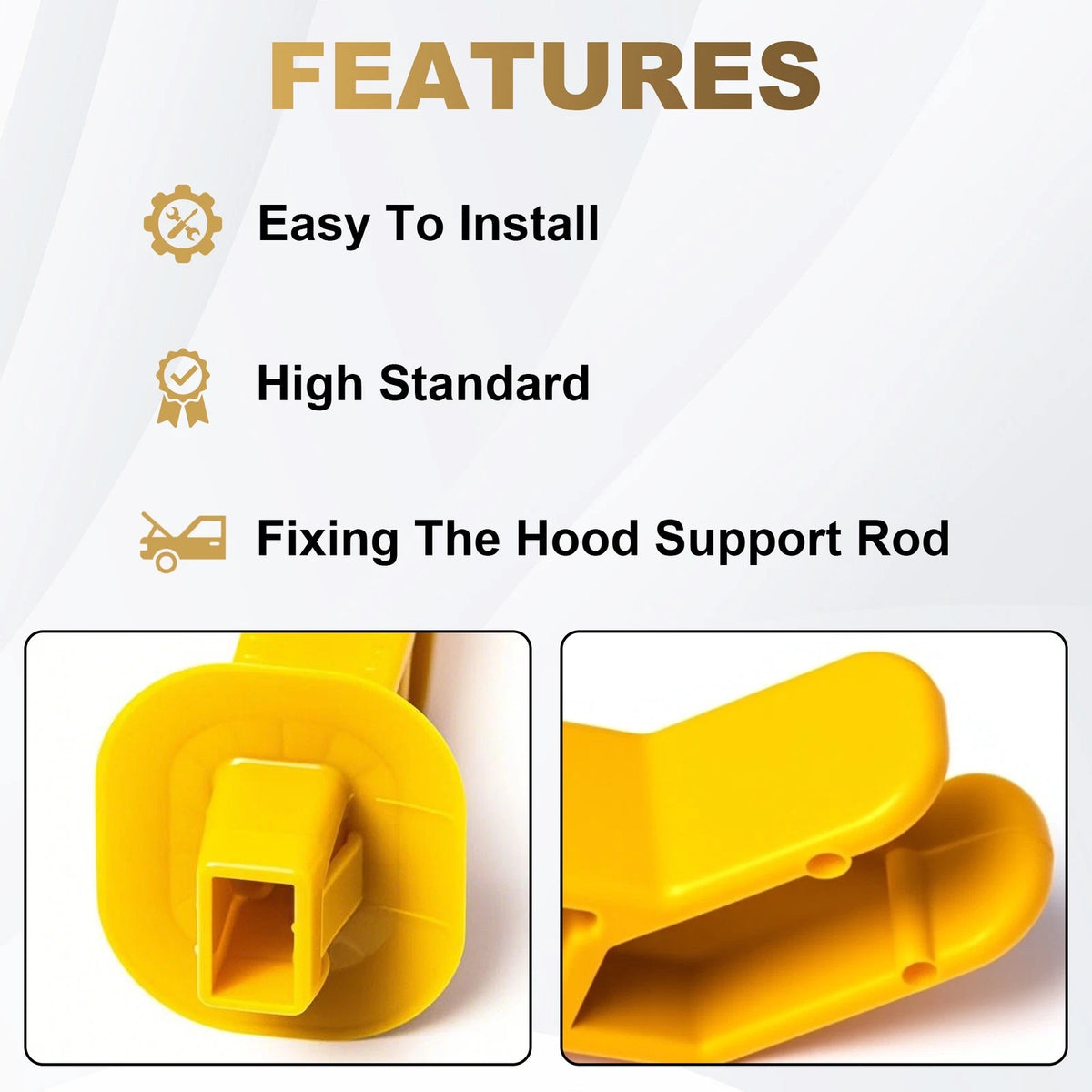 Hood Support Prop Rod Clip Holder for Ford Escape (2013–2019), C-Max (2013–2018), Focus (2012–2018)