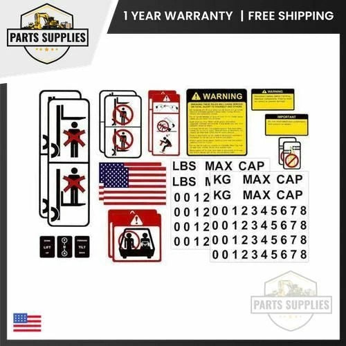 Universal Forklift Decal Kit USA