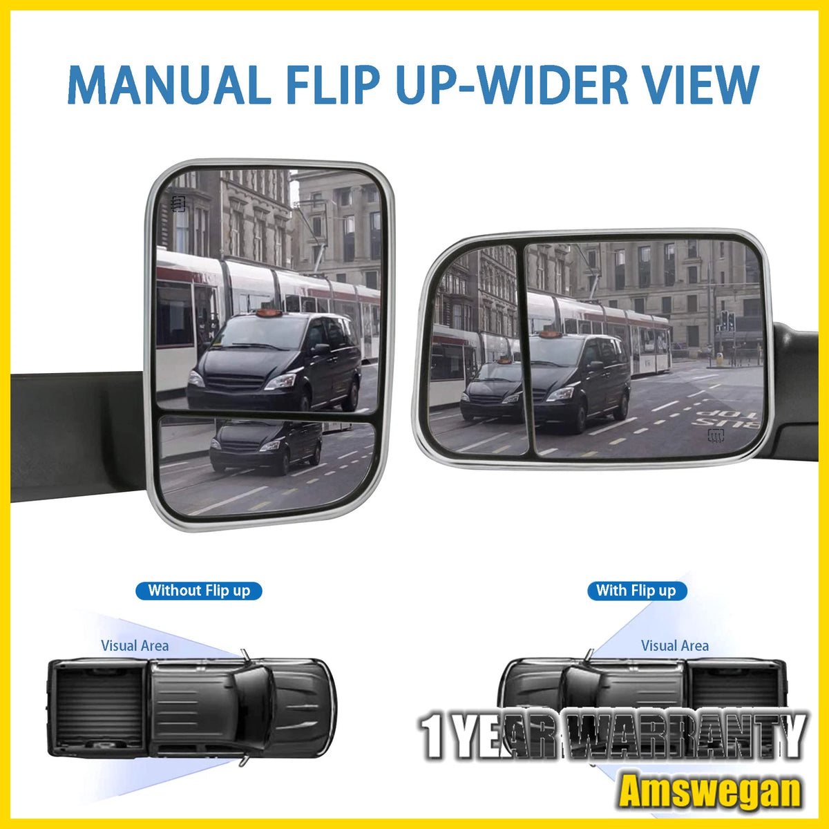 Right Heated Power Towing Mirror for Ram 1500 2500 Classic (2013–2020) 128-04244R
