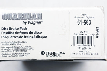 Disc Brake Shoe Kit for Wagner (61-563, PGD563C)