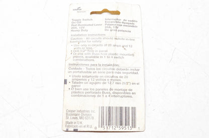 Bussmann Illuminated Toggle Switch for Various Applications (NOS)